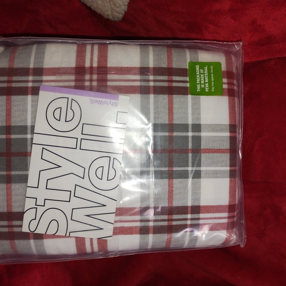 STYLEWE Red and Gray Plaid Sheet Set Bedding